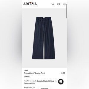 NWT Aritzia CruiseLinen™ Lodge Pant